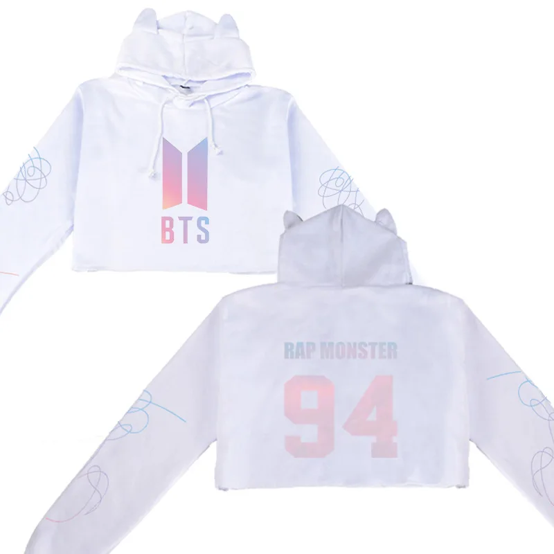 Модный стиль BTS пуленепробиваемый Мальчики сопутствующие продукты крутой тренд кошачьи уши пупок толстовка женская одежда