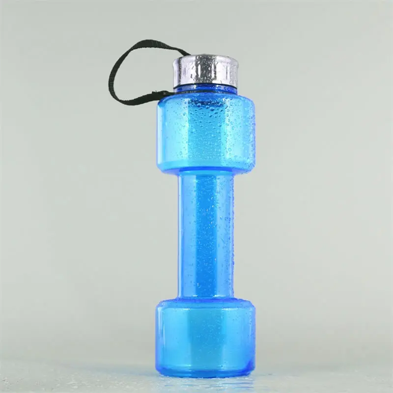 Blue OBR 750ml Dumbbell Sports Water Bottle Whey Protein Powder Shaker Bottle Multi-functional Leakproof Drink Bottle With Rope - Цвет: Blue