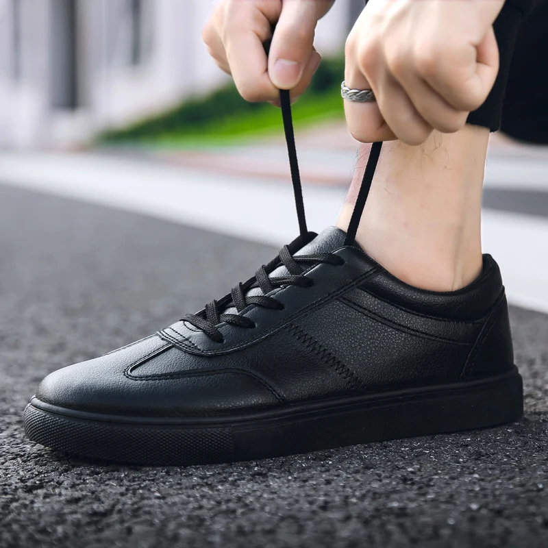 British style men black work shoes fashion classic white sneakers super confident men summer mesh breathable casual shoes