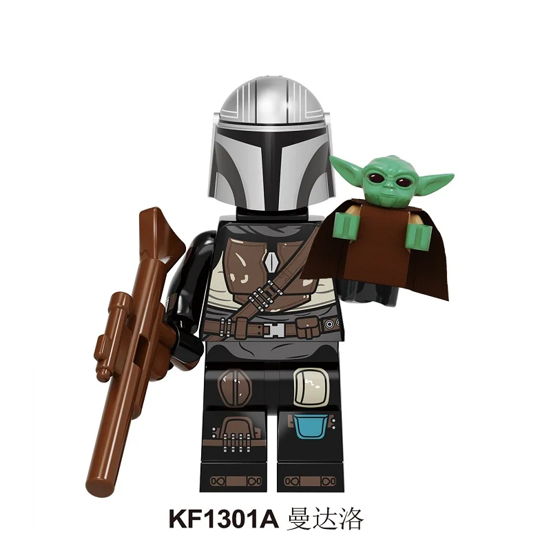 Legoed Building Blocks Space Yoda Baby Darth Vader Rey PoE Dameron Mandalorian Jango Fett Figures For Children Toys KF6111A
