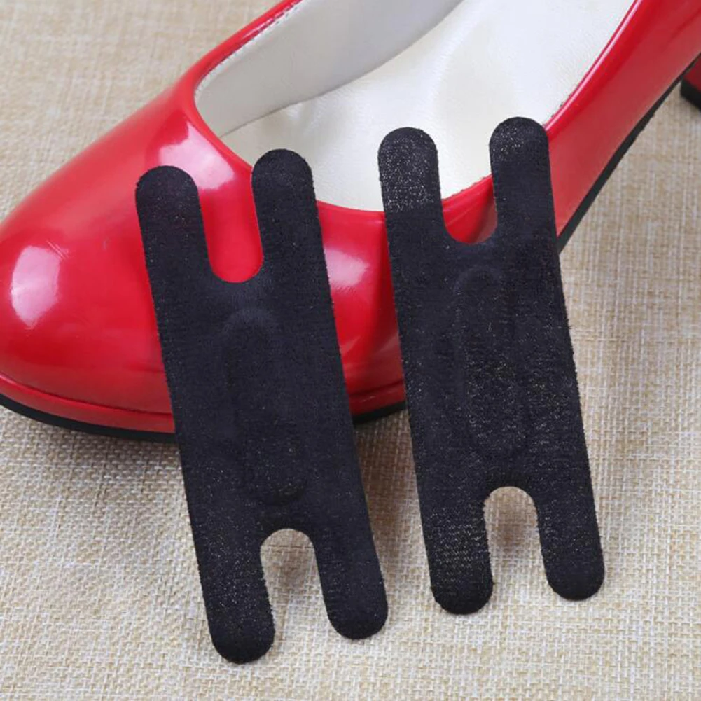 Женские стельки для обуви, высокий каблук, H-shape Pad Heel Silican Liner Grips, защитная наклейка, облегчающая боль, уход за ногами, мягкие вставки - Цвет: Черный