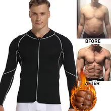 Мужской утягивающий корсет для талии жилет для похудения неопреновый корсет для тела молния сауна майка для тренировки рубашка черный