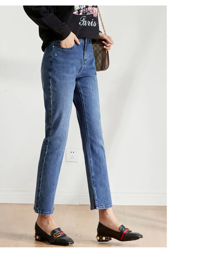 Женские прямые мытые джинсы LEIJIJEANS, классические повседневные джинсы, свободные в талии, модель 9210 большого размера 5XL на осень
