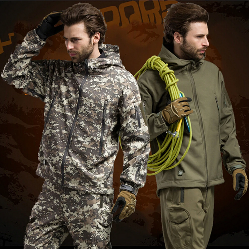 1 комплект, спортивный охотничий костюм для походов, кемпинга, мягкая оболочка, флисовая куртка+ штаны, тактическая походная одежда для охоты, рыбалки
