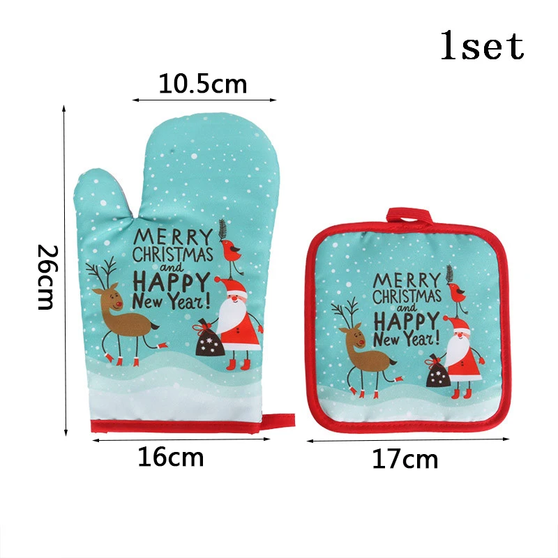 2pcs oven glove matE Рождественские украшения, подарочные пакеты, год, Noel, рождественская елка, Упаковочная Сумка, navidad, коробка для конфет, рождественские украшения для дома - Цвет: 2pcs oven glove matE