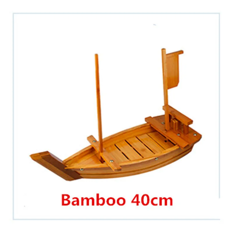 Bamboo 40cm Японская кухня лодки для суши щипцы для морепродуктов деревянный магазин Модель Дерево ручной работы простой корабль сашими Ассорти холодные блюда посуда бар - Цвет: Bamboo 40cm