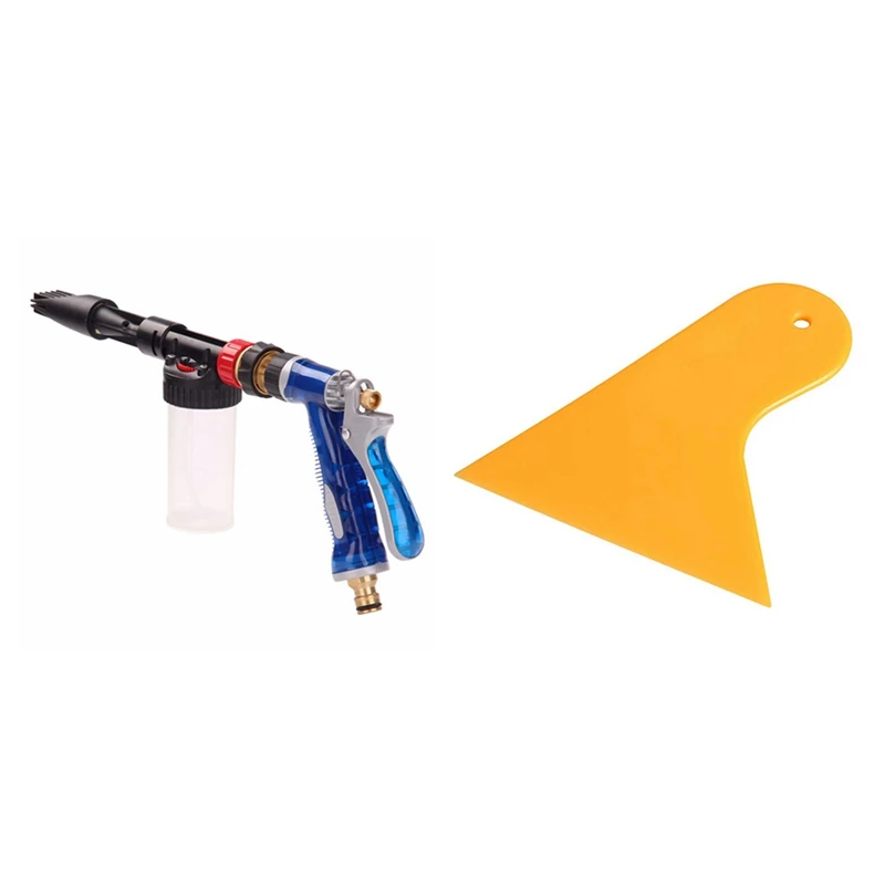 Car Washer High Pressure Snow Foamer Water Gun &amp Plastic Yellow Auto Window Sticker Film Scraper Squeegee 10.5X9.5cm | Автомобили и