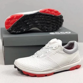 

New Leather Men Golf Shoes High Quality Golf Sneakers Size 39-45 White Black Comfortable Anti Slip Golfing Walking Shoes