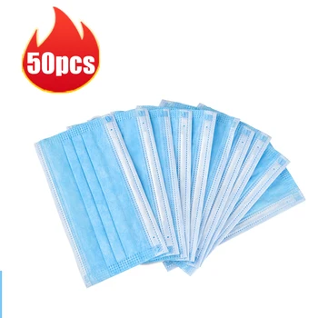 

50pcs Face Mouth Anti Virus Mask Disposable Protect 3 Layers Filter Dustproof Earloop Non Woven Mouth Masks 48 hours Shipping