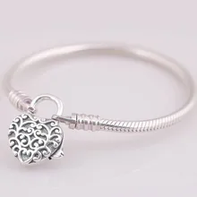925 пробы серебро браслет моменты Regal сердце навесной замок Медянка Браслет Fit бисера браслеты с подвесками Diy ювелирных изделий в Европе