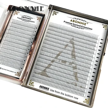 

Abonnie 16 rows 3d-6d Large Lashes long Stem premade fan Russian Volume Eyelash Extensions Faux mink natural eyelashes