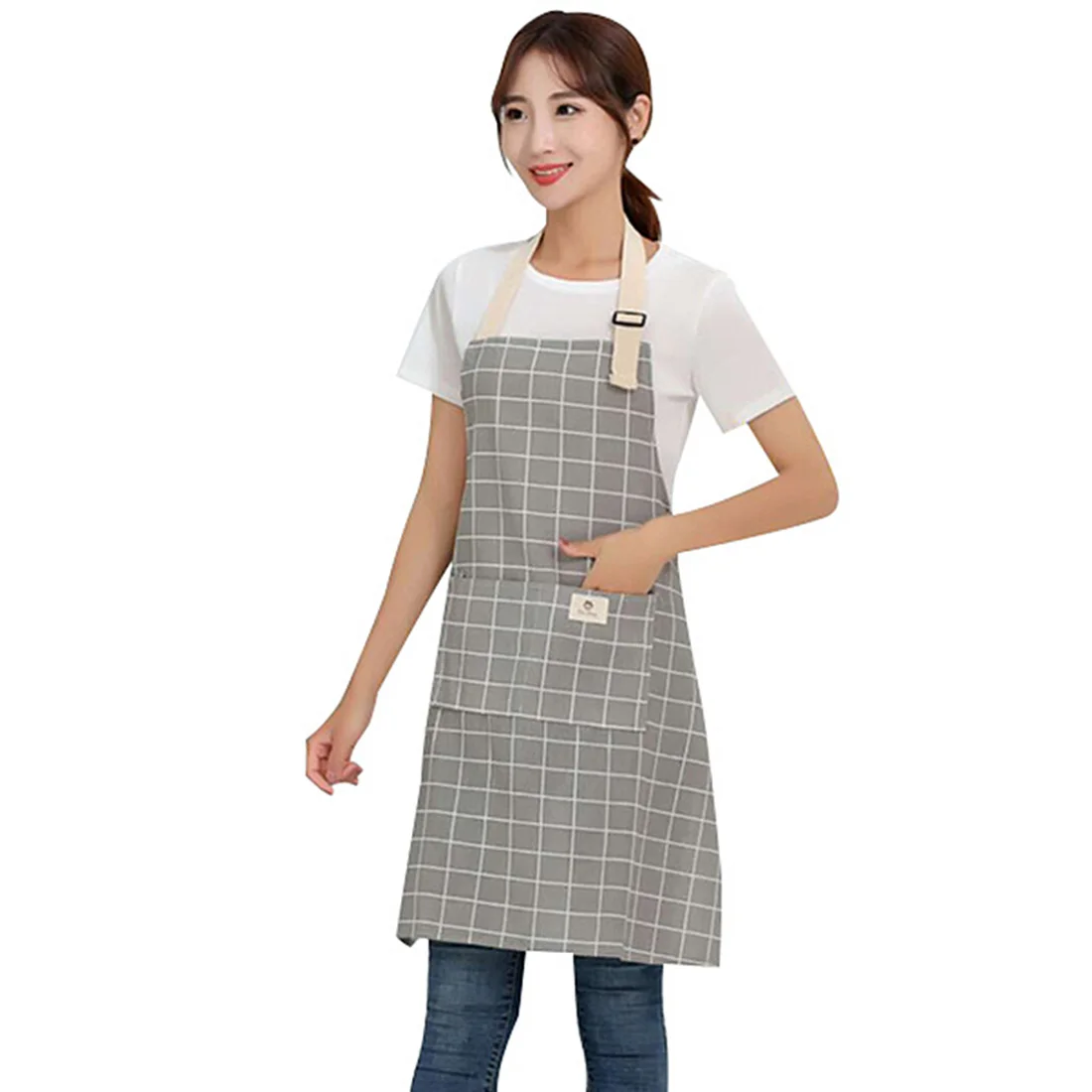 Delantal De Cocina De Manga Larga Para Mujer, Ropa De Trabajo De