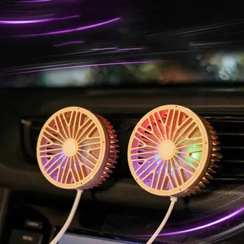 

Car Air Cooler Fan Silent Car Air Conditioner 360 Degree Rotating Cooling Fan Auto Backseat Air Vent USB Cooling Fan