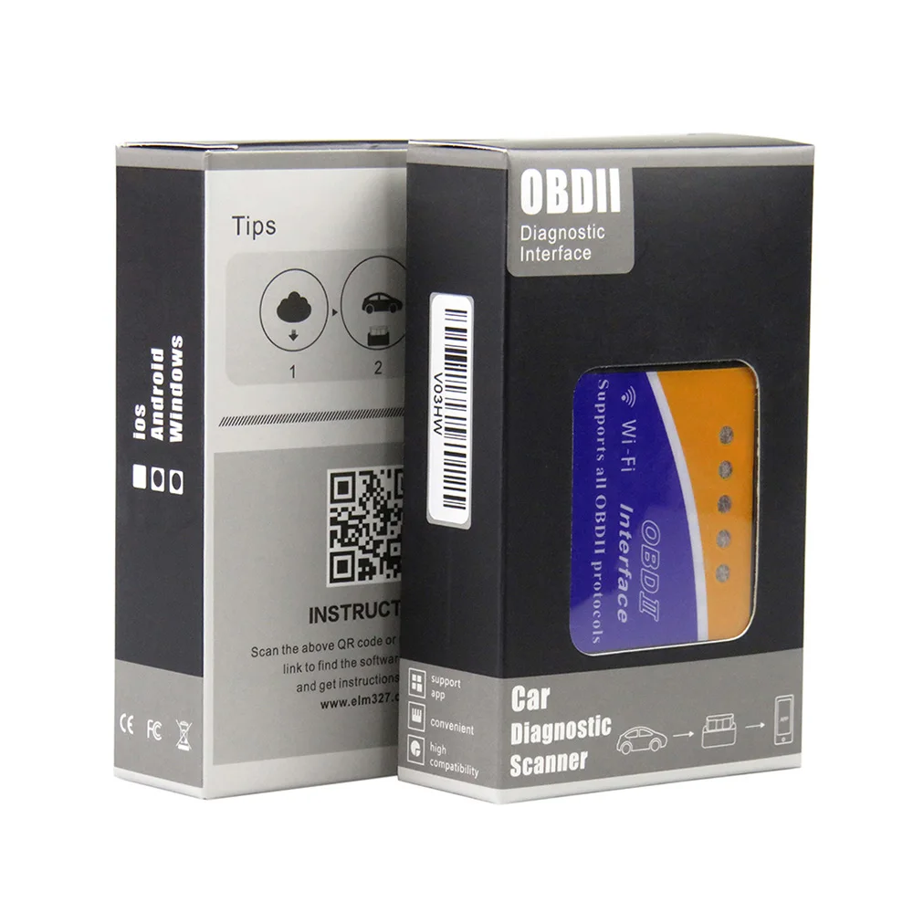 Автомобильный считыватель кодов диагностический инструмент OBDII 2 ELM327 V1.5 Wifi