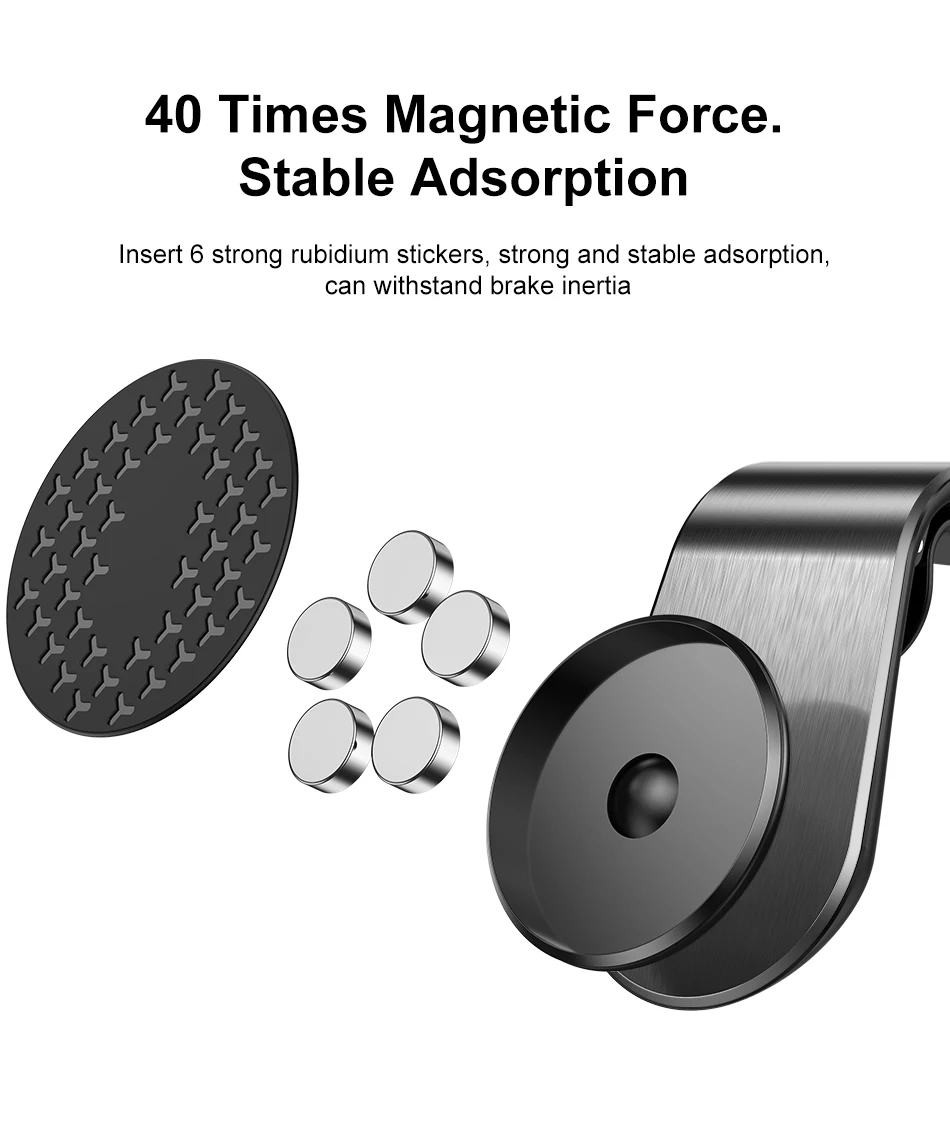 magnetic phone holder for car 360 Metal Magnetic Car Phone Holder Stand Magnet Mobile phone Stand For iPhone 8 11 XS Max redmi note 8 Mini Air Vent Clip Mount mobile finger holder