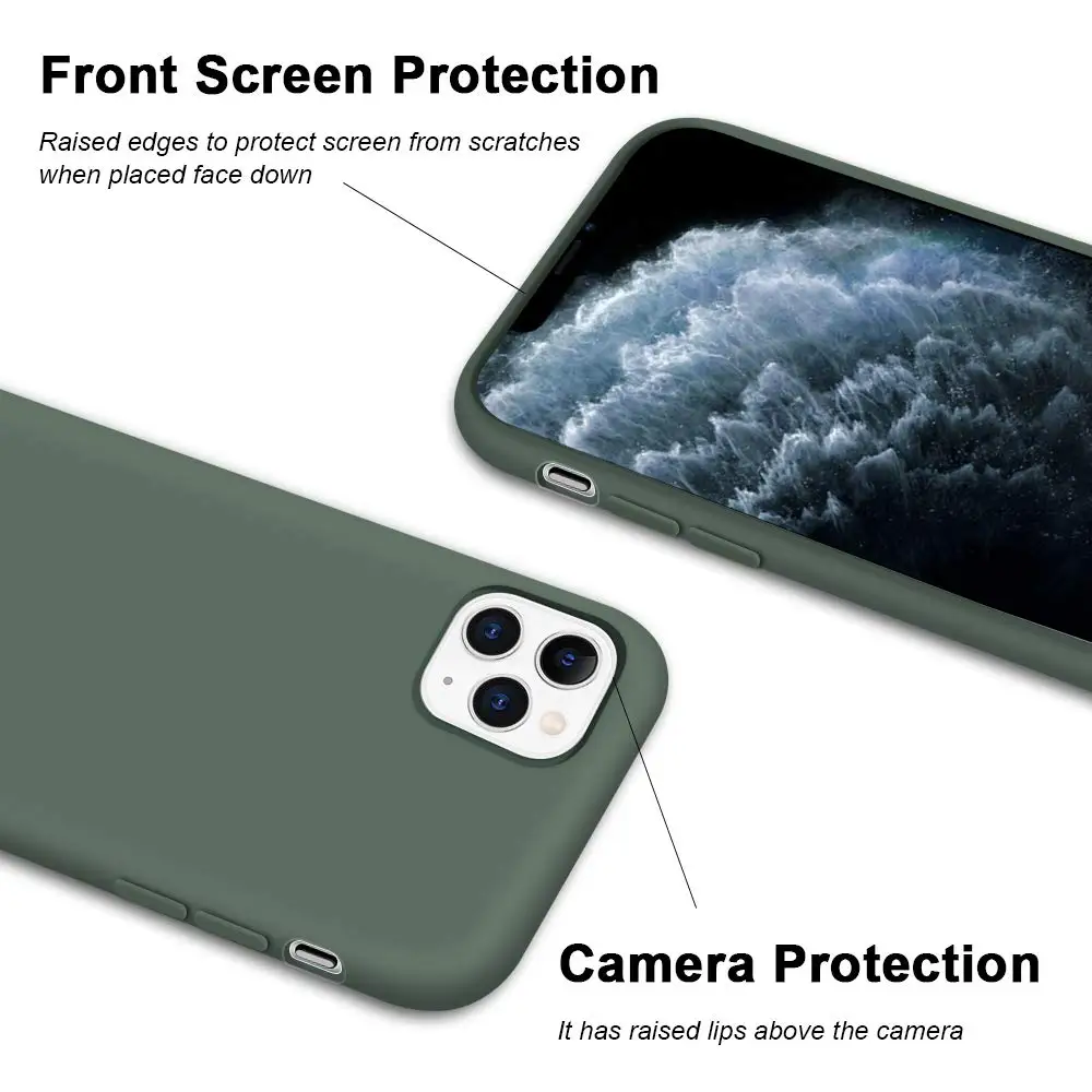 Жидкий силиконовый чехол для Apple iPhone 11 Pro Max X XR XS 8 Plus 7 6 6S ударопрочный чехол для телефона сосна зеленый аксессуары