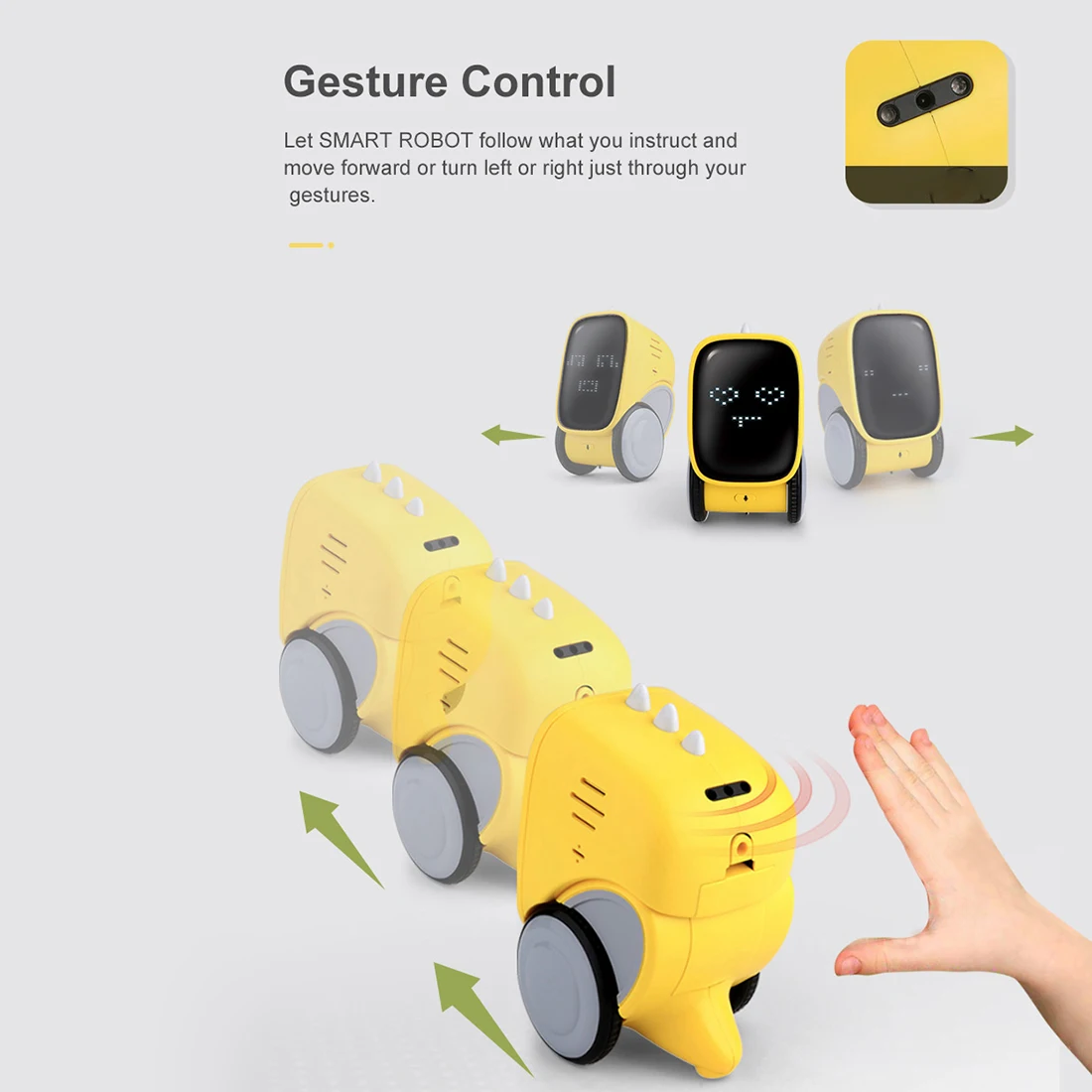 Умный интерактивный робот жесты Голосовое управление сенсорный датчик голосовая запись Робот игрушка подарок-желтый