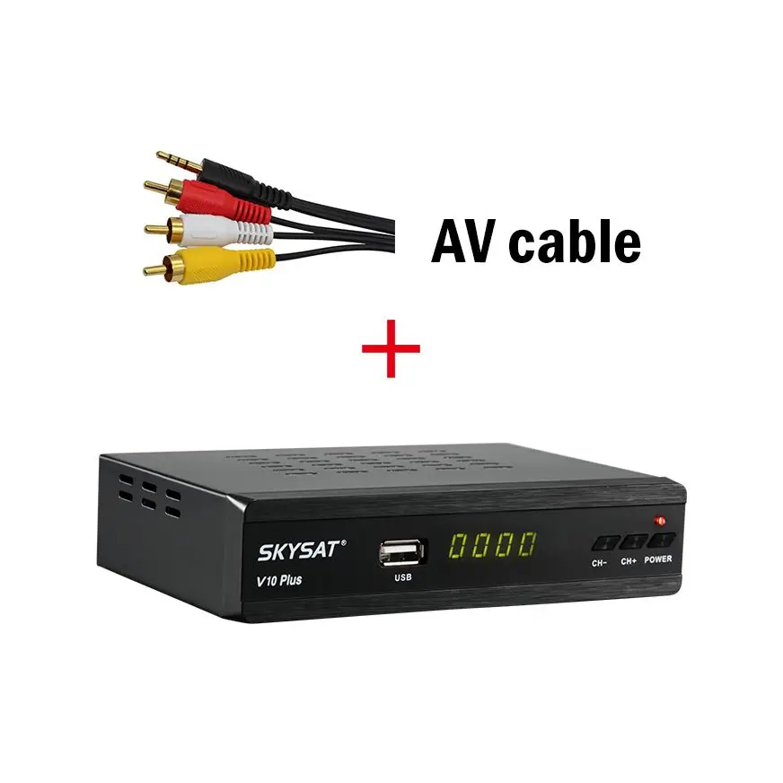 [3 шт.] SKYSAT V10 Plus DVB S2 спутниковый приемник Поддержка cccamd Newcamd Авто Рулон Biss Авто Рулон PowerVu Xtream IP tv M3U tv Box - Цвет: AV Cable