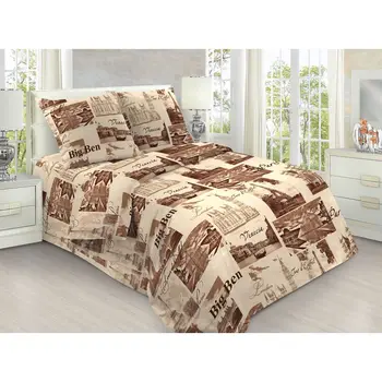 

Bed linen Mercury home "Big Ben" 2 SP coarse calico with a seam, Ivanovo