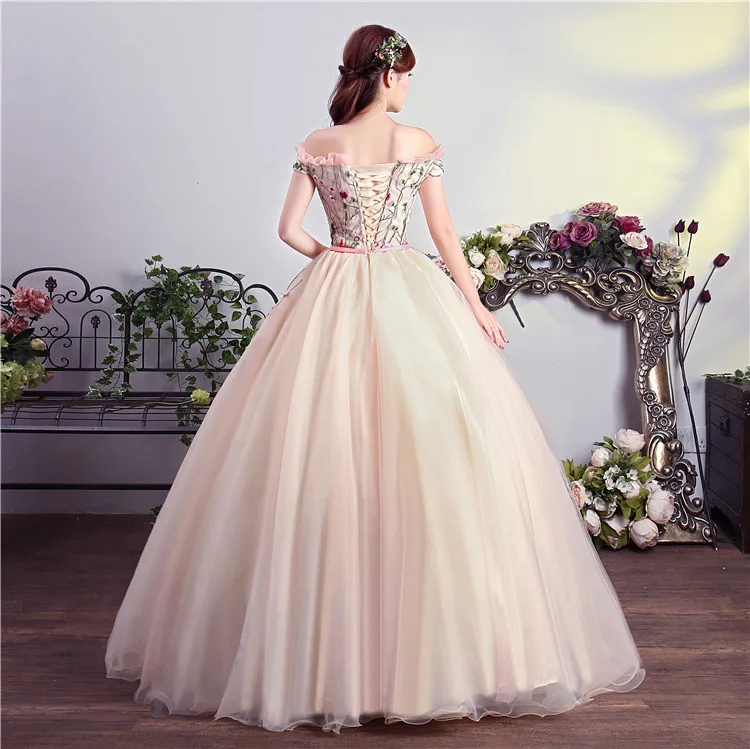 Новое поступление, бальное платье Vestidos de Quinceanera, кружевное Элегантное свадебное платье с v-образным вырезом, милое 16 пышных платьев для девочек