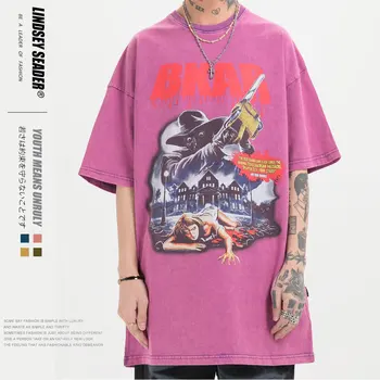 

Women Tee Men Terror Killer Print T-Shirts Streetwear Hip Hop Casual Short Sleeve Tshirts Harajuku Men Fashion Summer Tops Tees