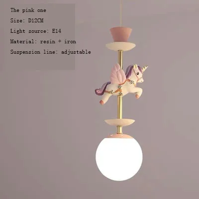 Детская комната droplight девочка принцесса спальня лампа мультфильм мальчик девочка нордическая креативная лампа Летающая лошадь лампа для комнаты малыша - Цвет корпуса: Golden single head