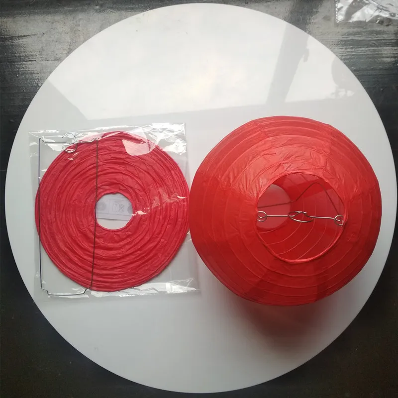 red 20 шт./лот 2" 24"(50 см 60 см) бумажные фонари для дня рождения, свадьбы, грандиозного события, украшения, китайский Весенний фестиваль, фонарь - Цвет: red