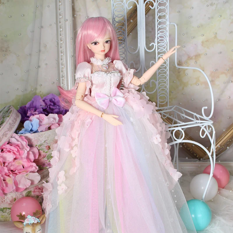 1/4 BJD кукла шарнир тело с наряд и обувь сочетание розовый Радуга принцесса набор 45 см для девочки подарок MMGIRL Фортуны дней