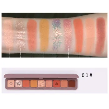 

Eyeshadow Pallete Trend Flash Matte Pearl Polarized Eye Shadow Keyboard Waterproof Lasting-Effect Fingertip 9 Color