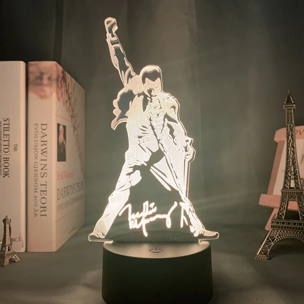 3d лампа Queen Freddie Mercury фигурка светодиодный ночсветильник с сенсорным датчиком