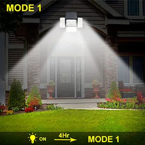 Upgrade 4 Heads 242 LED Solar Light Outdoor with Motion Sensor 1200LM Wide Angle Solar Powered Security Light Solar Flood Lights brightest outdoor solar lights