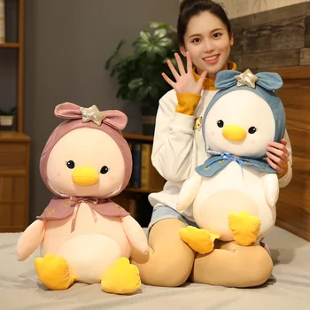 

Miss Duck Dressing Star Cloak Plush Toy High Quality Big Huging Yellow Duck Doll Stuffed Animals for Children Birthday Gift Girl