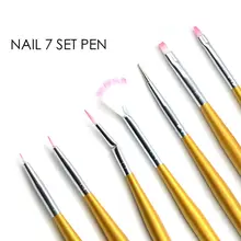 7 шт щетка для декора ногтей набор инструментов DIY ручка для рисования ногтей советы R3MF