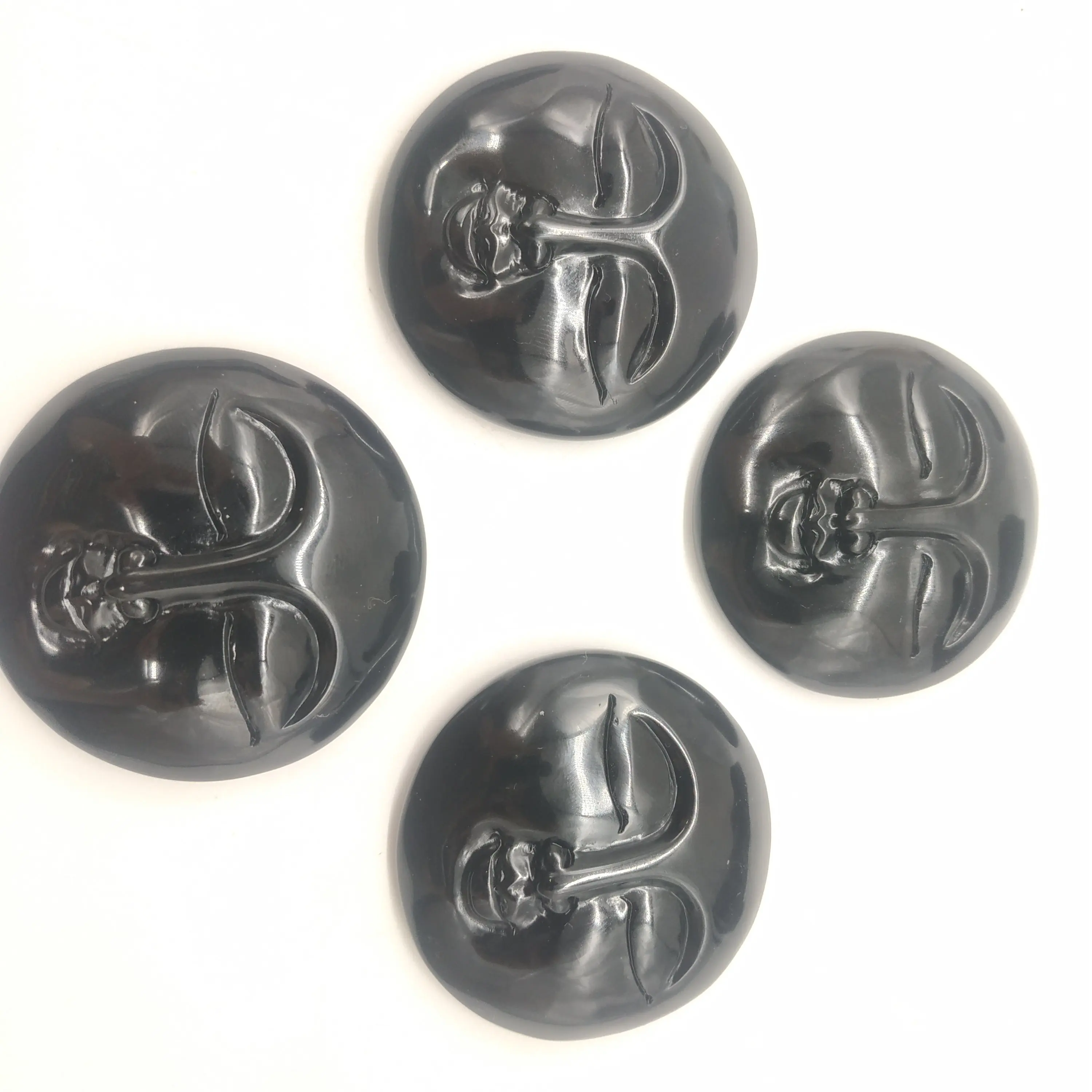 2''Natural crystal carvings obsidian moon face круглый ручной работы Целебный Камень