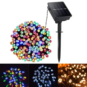 

100 LEDs 8 Modes Solar Strings Light Garden Fence Night Festival Decor Lamp