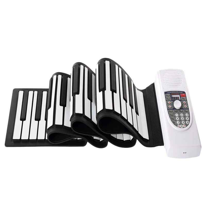 

Hand Roll Piano 88 Keys Flexible Keyboard Portable Silicone Rechargeable Electric Piano Built-In Battery And Speaker