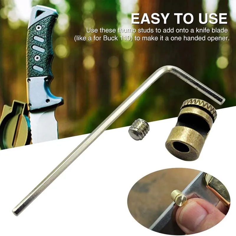 Thumb Stud Push Knife Button Thumb Stud Replacement for Buck 110 with Hex Wrench Camping Tool Accessories For Knife 110 folding knife pocket knives camping knives