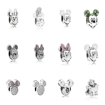 

New Fashion Personality Wild S925 Sterling Silver Classic Cartoon Mouse Cord Original Ladies Luxury Valentine's Day Jewelry Gift
