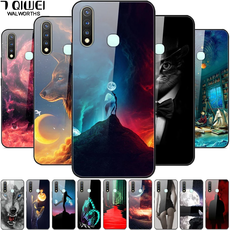 Модный жесткий чехол из закаленного стекла для телефона Vivo Y11 2019 Y19 Y17 Y15 Y12 V17 NEO PRO Z5X