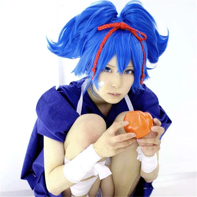 

Touken Ranbu Online Sayosamonji Blue Short High Temperature Fiber Hair Anime Costume Cosplay Wig for Halloween Party