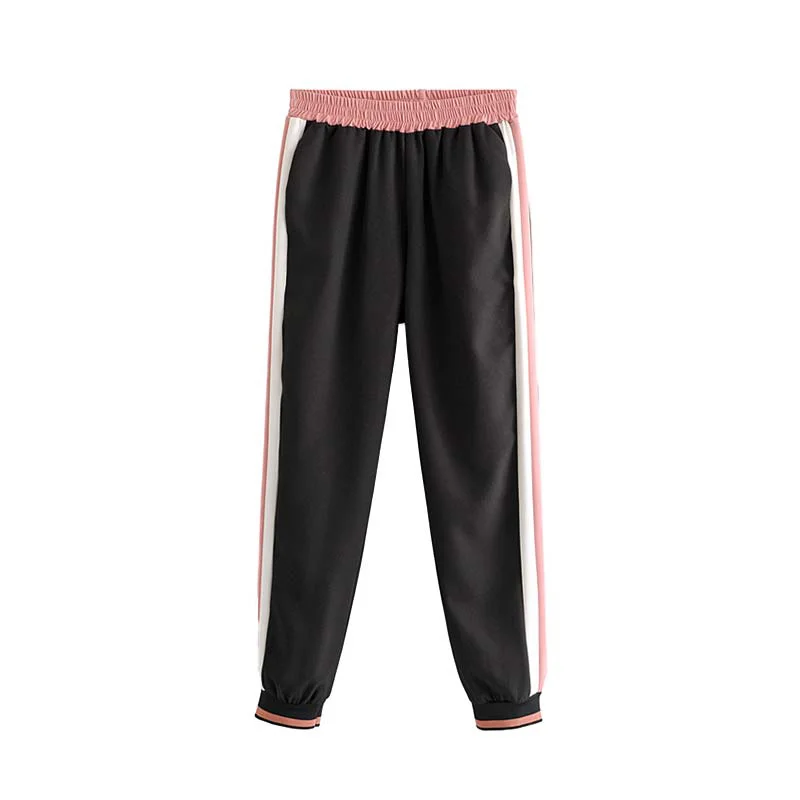 PANTS Винтажная стильная Лоскутная Толстовка с капюшоном Женская мода на молнии уличная одежда с длинным рукавом Пуловеры шикарные топы - Цвет: PANTS