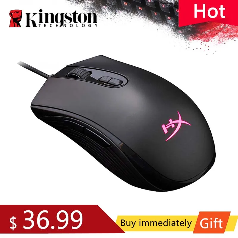 Профессиональная игровая мышь Kingston HyperX Pulsefire Core RGB Pixart 3327 оптический сенсор DPI max