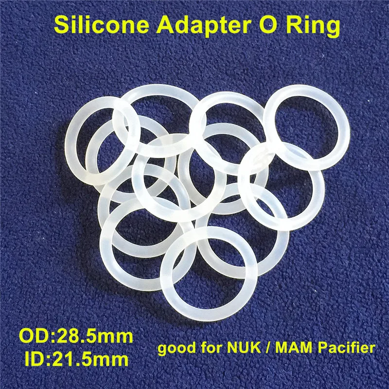 Chenkai 100pcs Transparent Silicone Mam Ring DIY Baby Pacifier Dummy NUK Clear Adapter O Rings Holder Chain Toy Accessories