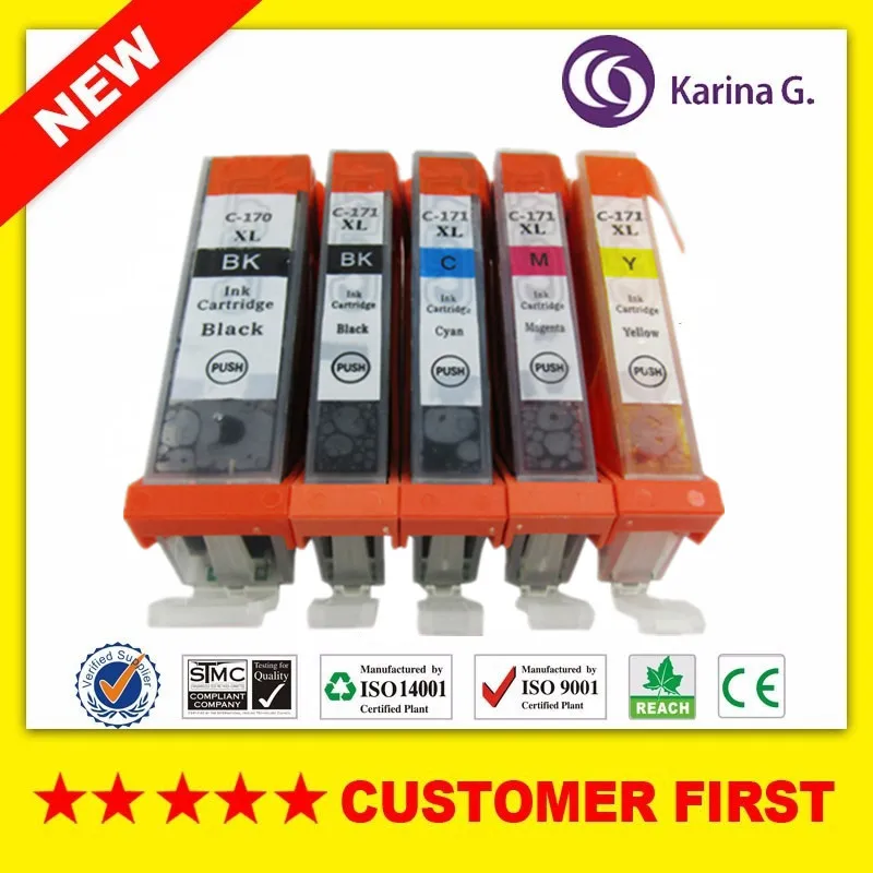 Совместим с Canon PGI170 CLI171/PGI-170 CLI-171 картридж костюм для Canon PIXMA MG7710 и т. Д