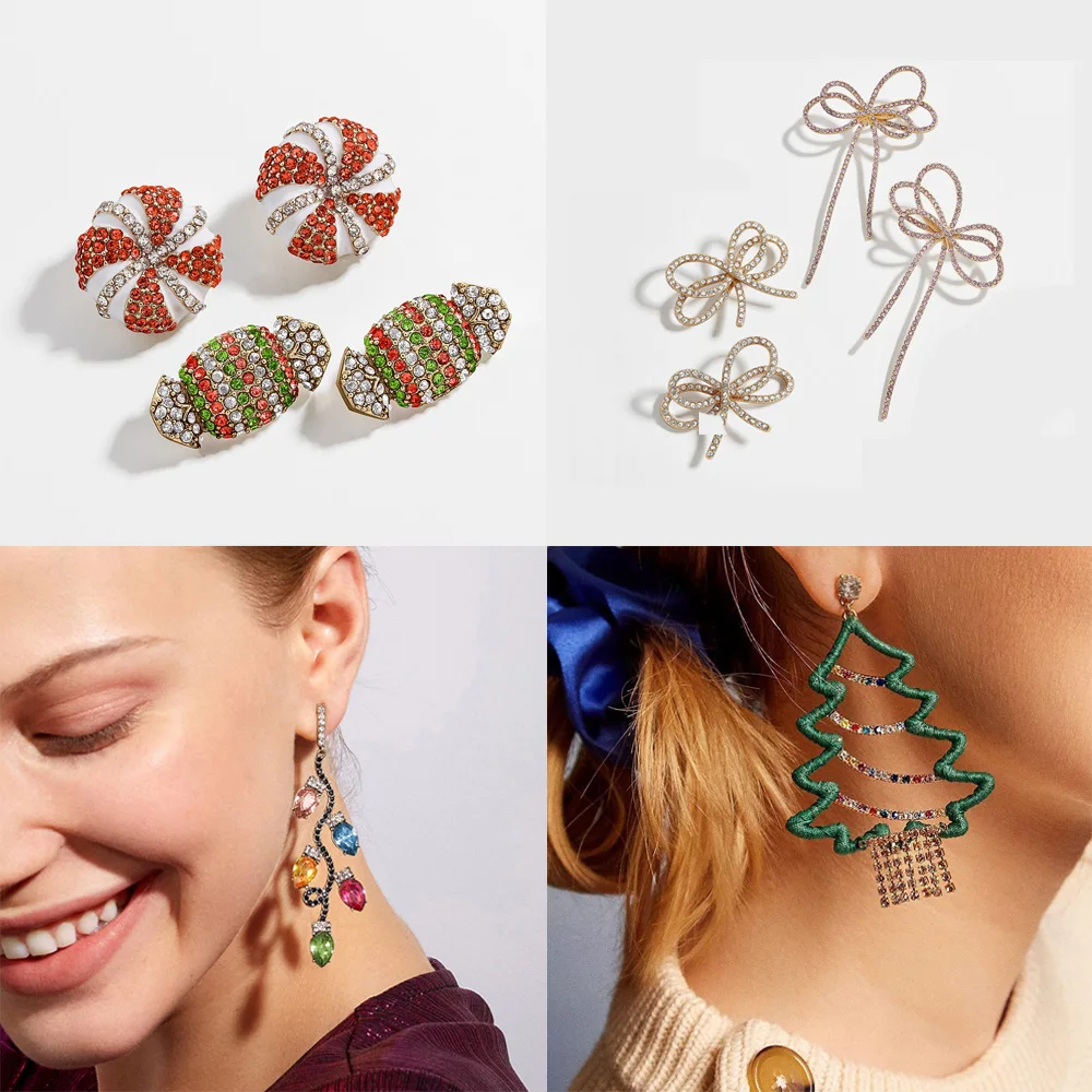 Рождественские подарки висячие серьги для женщин BA Роскошные блестящие подвески