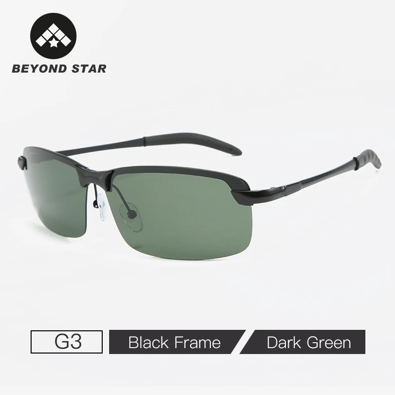 BEYONDSTAR Новые квадратные полуоправы Солнцезащитные очки Мужские поляриодные бредовые дизайнерские УФ спортивные мужские солнцезащитные очки темно-зеленые Gafas G3043 - Цвет линз: G3 Dark Green