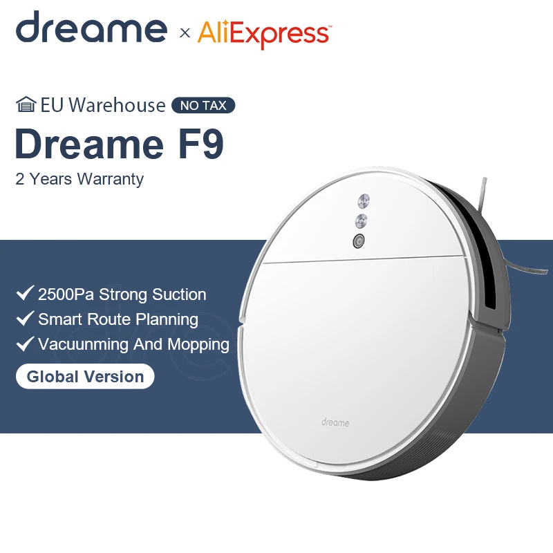 Dreame F9 – Aspirateur intelligent pour nettoyage programmé pour la maison,machine dépoussiéreur de serpillière à charge automatique, 2500 Pa, |