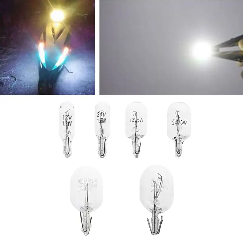 2Pcs T20 W5W White Color 12V 21W 194 501 Halogen Bulb Side Wedges Car Light Source Instrument Lamp | Автомобили и мотоциклы