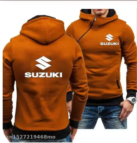 Мужские спортивные повседневные толстовки с капюшоном для suzuki, модные облегающие пуловеры с капюшоном на молнии сбоку, верхняя одежда для мотогонок - Цвет: 1