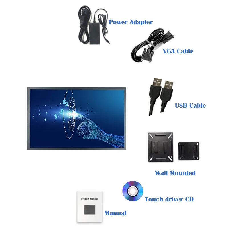 ZHIXIANDA 21 5 Дюймов широкоформатный Экран D емкостный с разрешением 1920x1080 HDMI VGA USB Вход